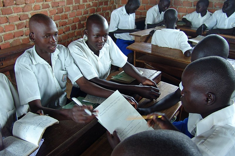 Students in a classroom at Pioneers Boys School